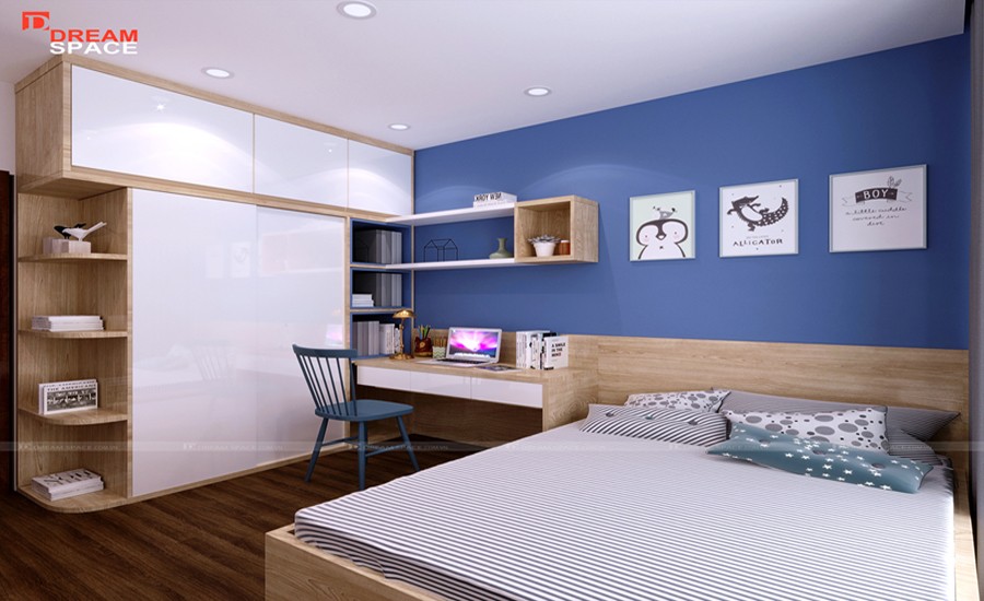 Thiết kế nội thất phong cách hiện đại- phòng ngủ con trai